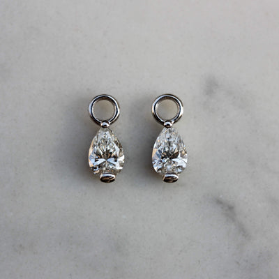 תליון אלזה לעגיל חישוק משובץ יהלום מעבדה 14K Earrings